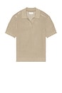 view 4 of 4 Knit Mesh Johnny Collar Polo in Pumice