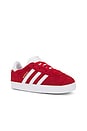 view 2 of 6 Toddler Gazelle Sneaker in Better Scarlet, White, & Gold Metallic