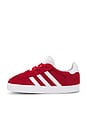 view 5 of 6 Toddler Gazelle Sneaker in Better Scarlet, White, & Gold Metallic