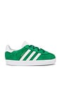 view 1 of 6 Toddler Gazelle Sneaker in Green, White, & Gold Metallic