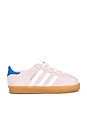 view 1 of 6 Toddler Gazelle Sneaker in Clear Pink, White & Blue Bird