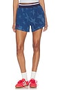 view 2 of 7 Denim Graphic Varsity Shorts in Medium Blue Denim