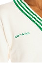view 6 of 6 x Sporty & Rich Sweater in Off White & Green