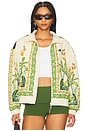 view 1 of 5 X Farm Premium Jacket in Cream White, Bold Gold, & Semi Flash Green