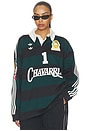 view 1 of 5 Chavarria Portero Long Sleeve Rugby Top in Black, Aurora, & Ivy