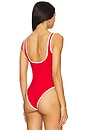 view 4 of 5 3 Stripe Bodysuit in Better Scarlet