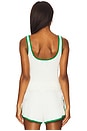 view 4 of 6 x Sporty & Rich Tank in Off White & Green