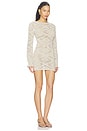 view 3 of 4 Eve Longsleeve Mini Dress in Sand Shimmer
