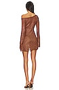view 3 of 5 Maya Sleeve Mini Dress in Chocolate Sequin