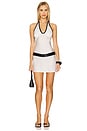 view 1 of 4 Celine Hand Beaded Mini Dress in Salt & Black