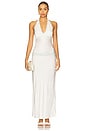 view 1 of 4 Celine Hand Beaded Dress in Salt & Swimming Pool Blue