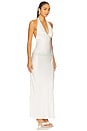 view 2 of 4 Celine Hand Beaded Dress in Salt & Swimming Pool Blue