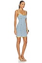 view 2 of 4 Vera Embroidered Mini Dress in Light Wash & Golden Olive