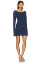 view 2 of 4 Maya Longsleeve Mini Dress in Navy Sequin