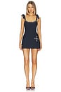 view 1 of 5 MINIVESTIDO CON CUENTAS HECHAS A MANO LUNA in Navy
