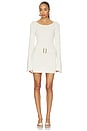 view 1 of 4 Maya Long Sleeve Mini Belted Dress in Star White Sequin