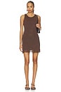 view 1 of 4 Natalia Mini Dress in Dark Chocolate Sequin