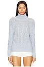 view 1 of 5 Elsa Paillette Cable Sweater in Ice Blue Sequin