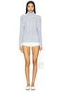 view 4 of 5 Elsa Paillette Cable Sweater in Ice Blue Sequin