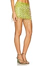 view 2 of 6 YASMIN 핸드 비즈 미니 스커트 in Chartreuse
