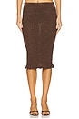 view 1 of 6 Michaela Midi Skirt in Dark Chocolate Sequin