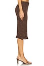 view 3 of 6 Michaela Midi Skirt in Dark Chocolate Sequin