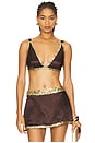 view 1 of 4 Celene Hand Beaded Bralette in Cocoa