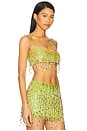 view 2 of 5 Yasmin Hand Beaded Bralette in Chartreuse