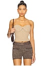 view 1 of 5 Colette Corset in Biscuit Sequin