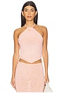 view 1 of 5 Teresa Scarf Top in Peach Sequin