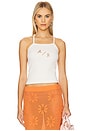 view 1 of 5 Delilah Hand Beaded Tank in White & Peach