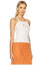view 2 of 5 Delilah Hand Beaded Tank in White & Peach