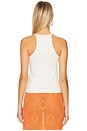 view 3 of 5 Delilah Hand Beaded Tank in White & Peach