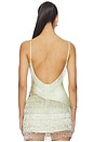 view 3 of 5 Marcia Asymmetric Beaded Top in Seafoam