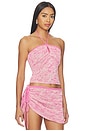 view 2 of 5 Olivia Halter Top in Hydrangea Pink Sequin