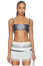 view 1 of 5 Iris Hand Beaded Bralette in Sailor Blue