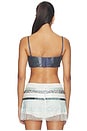 view 3 of 5 Iris Hand Beaded Bralette in Sailor Blue