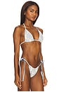 view 2 of 5 Lio Jacquard Bikini Top in Salt & Sky Blue Delilah Sequin