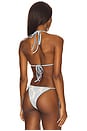 view 3 of 5 Lio Jacquard Bikini Top in Salt & Sky Blue Delilah Sequin