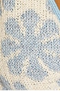 view 5 of 5 Lio Jacquard Bikini Top in Salt & Sky Blue Delilah Sequin