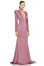 view 2 of 3 Long Sleeve V Neck Gown in Mauve