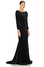 view 3 of 3 Draped Open Back Velvet Gown in Black