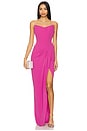 view 1 of 3 Asymmetric Corset Gown in Candy