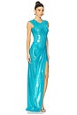 view 2 of 4 Sleeveless Sequined Gown in Blue