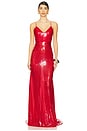view 1 of 4 Sequined Bikini Gown in Red