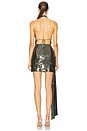 view 4 of 5 Halter Draped Wrap Mini Dress in Dark Olive
