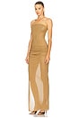 view 3 of 4 Strapless Longline Corset Column Dress in Khaki