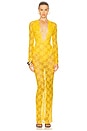 view 1 of 4 Long Sleeve Halter Column Dress in Yellow