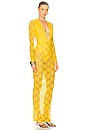 view 2 of 4 Long Sleeve Halter Column Dress in Yellow