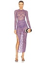 view 1 of 3 Long Sleeve Tucked Dress in Grape